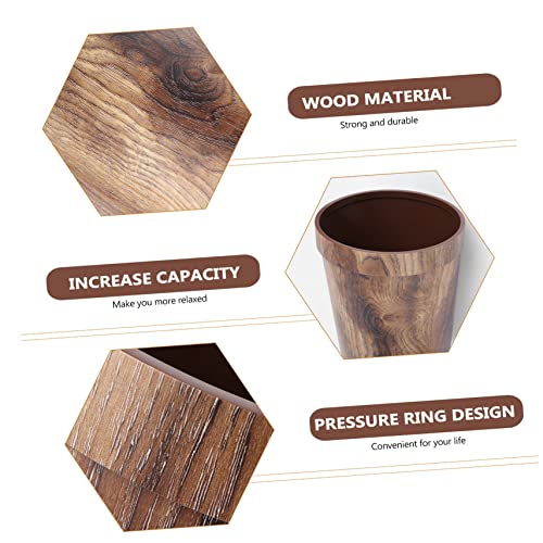 Basurero de cocina estilo vintage con diseño de madera miniatura 3