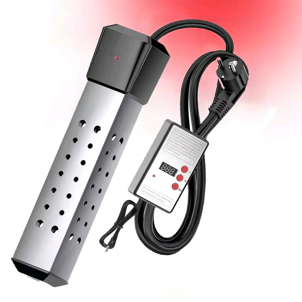 Riscaldatore Piscina, Riscaldatori A Immersione 2500W, Acciaio Inox 304, Scaldatore Ad Immersione, con Controller del Termostato Digitale