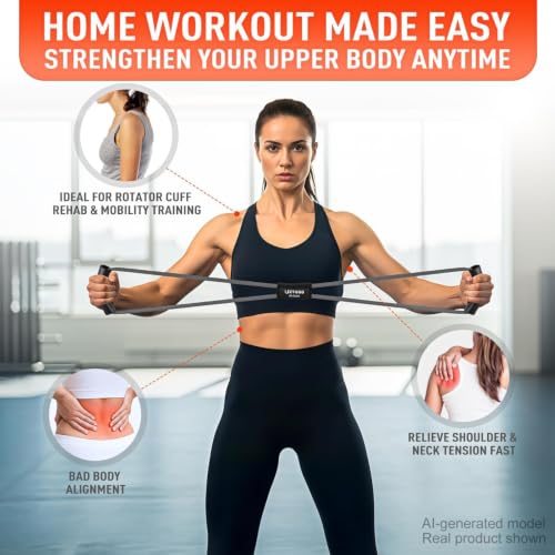 Image of Figure 8 Resistance Bands for Arm, Back - 3-Level Latex Heavy Exercise Bands with Handles for Strength Training, Full Body Workout, Physical Therapy, Pilates, Yoga, Home Gym Equipment for Women