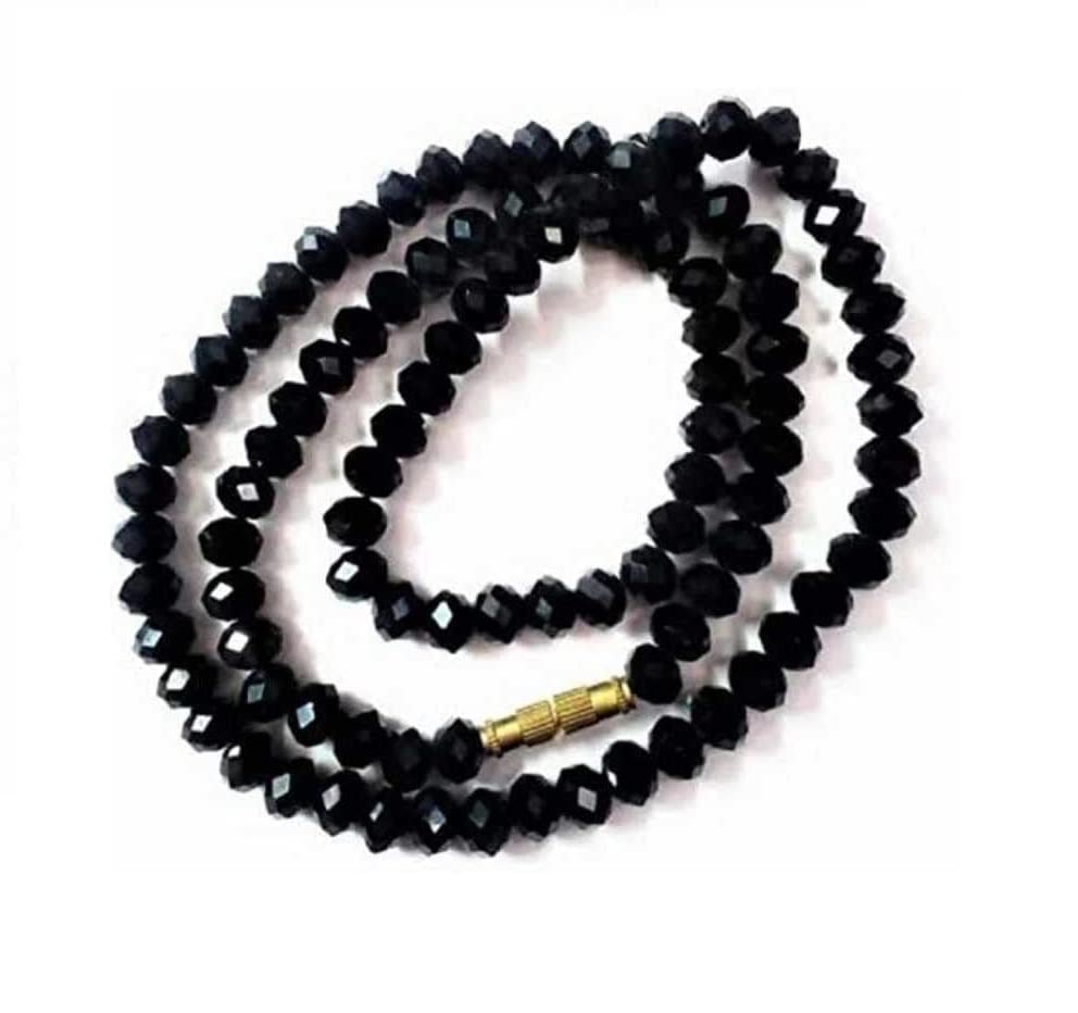 Bhumi Creation Black Crystal Chain Glass Stone Beads Single line Chain and mala for Women and Girls (B0BS1HQYH9) Amazon Price History, Amazon Price Tracker