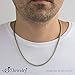 555Jewelry 3.3mm Mesh Necklace, Mesh Chain, Stainless Steel Necklace for Women, Stainless Steel Necklace for Men, Bismark Round Tube Mesh Popcorn Necklace, Silver, 18 Inch