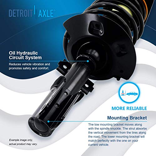 Image of Detroit Axle - 12pc Front End Suspension Kit for 2004-2008 Pontiac Grand Prix 2005 2006 2007, 2 Ready Struts 2 Lower Control Arms 2 Sway Bars 4 Inner Outer Tie Rods 2 Boots Replacement Struts Shocks