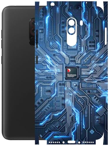 Image of AtOdds - Full Body Back Screen Guard Protector Film - Lamination Wrap Skin Sticker Compatible with Poco F1 | Scratchproof Matte Finish (Circuit)