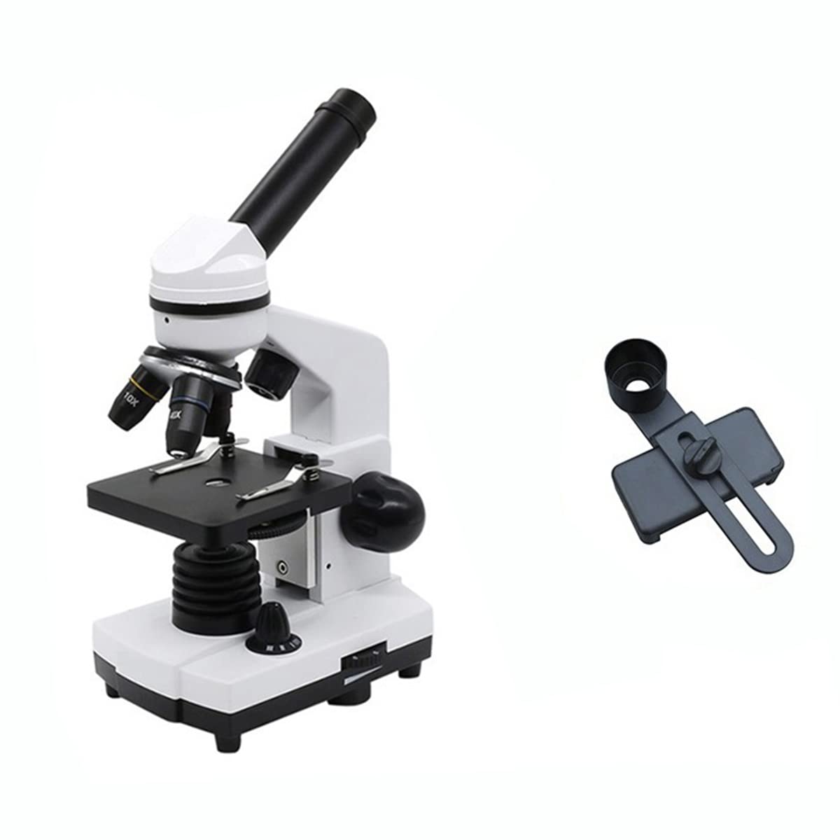 Microscope 40X-1600X Microscopes Adults with Slides Set Phone Adapter Biological Microscope(Set 2)