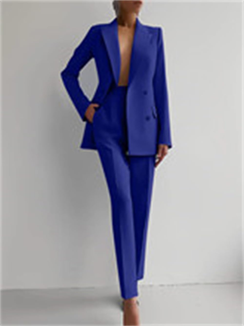 Conjunto elegante de 2 piezas para mujer, conjunto de blazer y pantalones, trajes de trabajo formales de negocios para mujer, trajes de trabajo de oficina