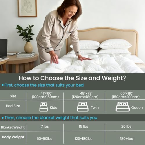 Image of Calm&Relax Hybrid Weighted Blanket: 2-in-1 Reversible Fluffy Cotton Design, Breathable 9-Layer Construction, Machine Washable (48x72in 15lbs)