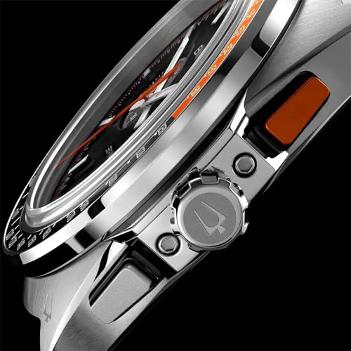 Bulova Męski zegarek kwarcowy z chronografem ze skórzanym paskiem 98B427, Brązowy, Nowoczesny