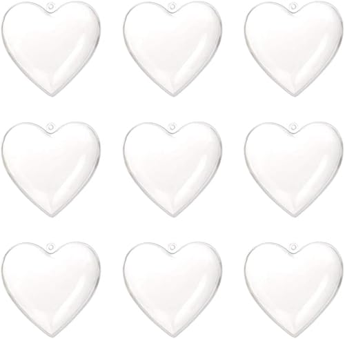 Miniatura 1 de 10 piezas de plástico transparente acrílico rellenable forma de corazones DIY artesanía colgante ornamento para boda, compromiso, aniversario,