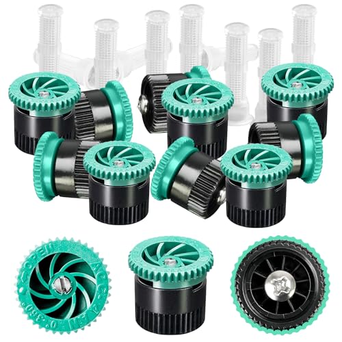 HolyMaji 10 Pieces Variable Arc Nozzle, Pop-up Sprinkler Heads Replacement Compatible with Most of 360 Degree Adjustable Pop Up Sprinklers Spray Head for Garden Lawn Irrigation (4AN)