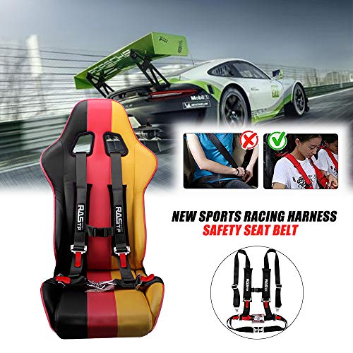 Rastp 4 Point Safety Harness Set With Ultra Comfort Heavy Duty Shoulder Pads,(Pack Of 1) (Black) #TOP5