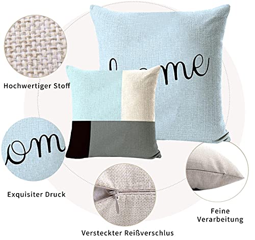 Federe per Cuscini, 4Pcs Federe Confezione Lino