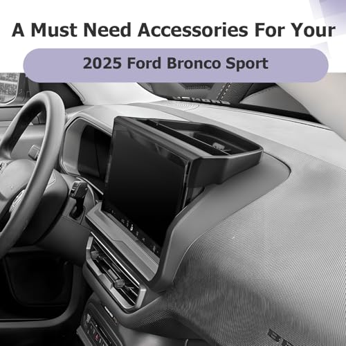 Image of LUWU for 2026 Bronco Sport Dashboard Storage Tray - 2025 2026 Ford Bronco Sport 13.2-inch Behind Screen Organizer Center Console Display Box Dash Tray Bronco Sport 2026 Accessories (for 13.2 inch Screen)