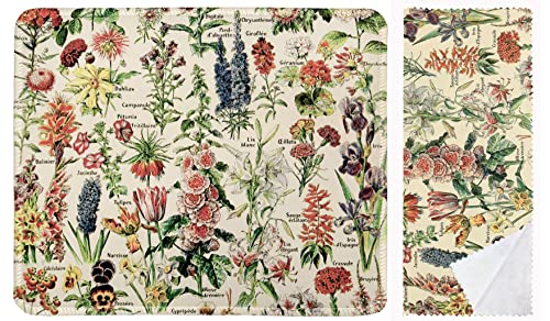 Adolphe Millot Vintage Botanical Flowers Mouse Pad. Stitched Edges. French ...