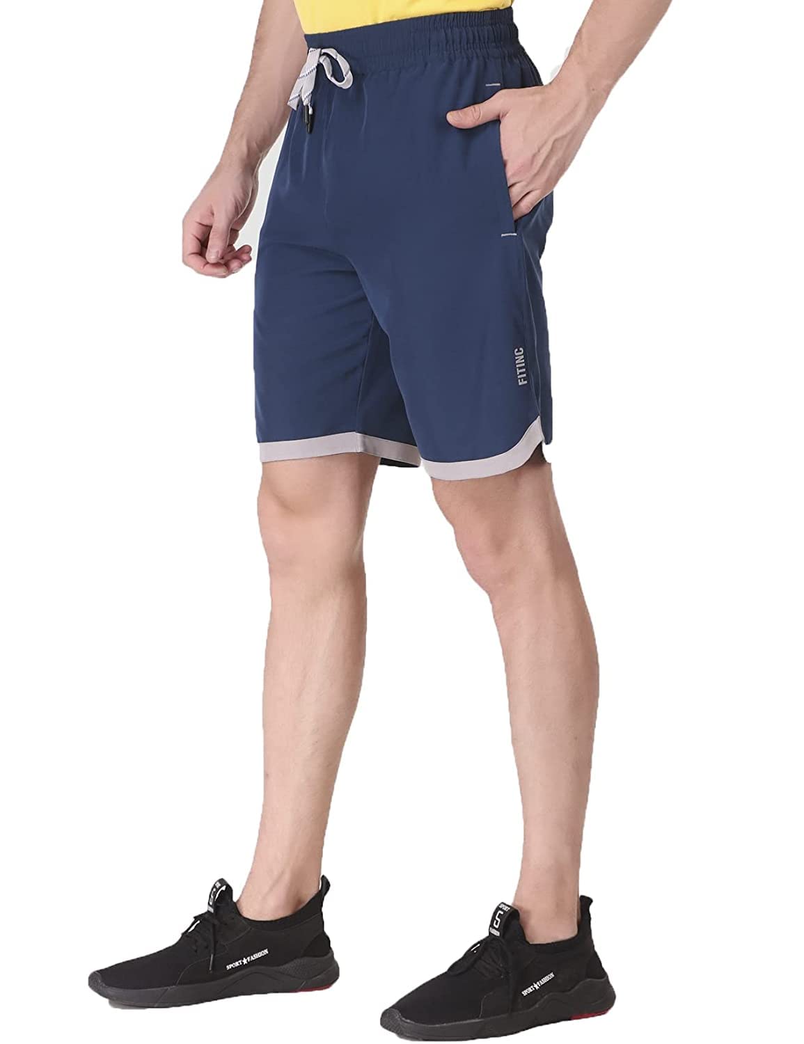 FITINC N.S Lycra Shorts for Men with Zipper Pockets & Knee Design-picture-10