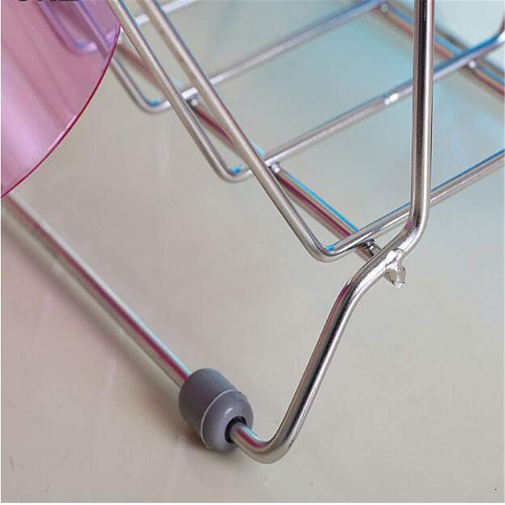 Égouttoir à Vaisselle Gris à 2 Niveaux En Acier Inoxydable Pour