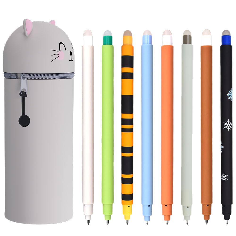 Trousse Ecole 2 En1 En Silicone Souple - Kawaii, Porte-Plume