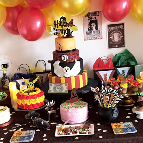 palasasa 31 stuks Black Magical Wizard taartdecoratie taarttopper glitter wizard verjaardag taarten decoratie cupcake… - Image 4