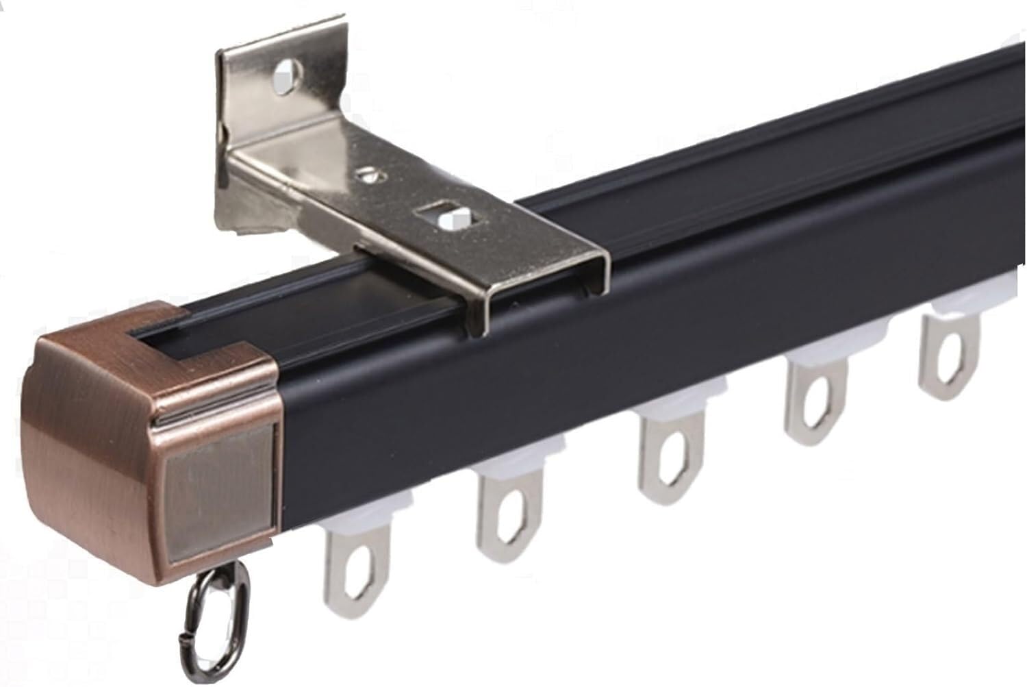 Verstellbare Gardinenstange 100-600cm Wand/Deckenmontage Aluminium Vorhangschiene für Wohnzimmer und Schlafzimmer Schwarze Vorhangstange für Fenster- und Raumteilerstabiles und stilvolles Design