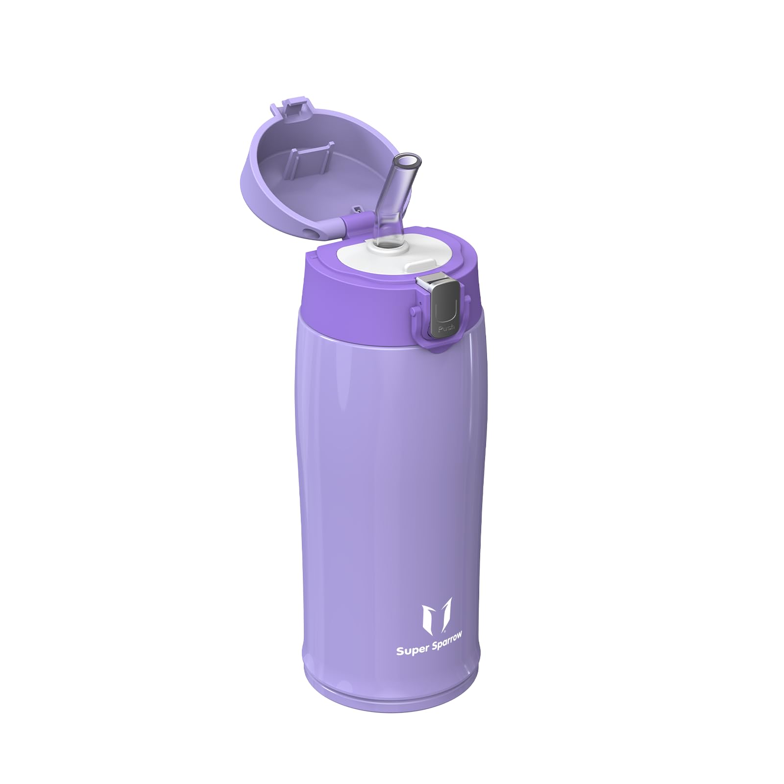 Super Sparrow Borraccia Termica Cannuccia, Borraccia in Acciaio Inox - 350ml, 500ml, 750ml - Senza BPA Tazza Borracce Termiche, Bottiglia Termica per Bambini, Scuola, Sportiva