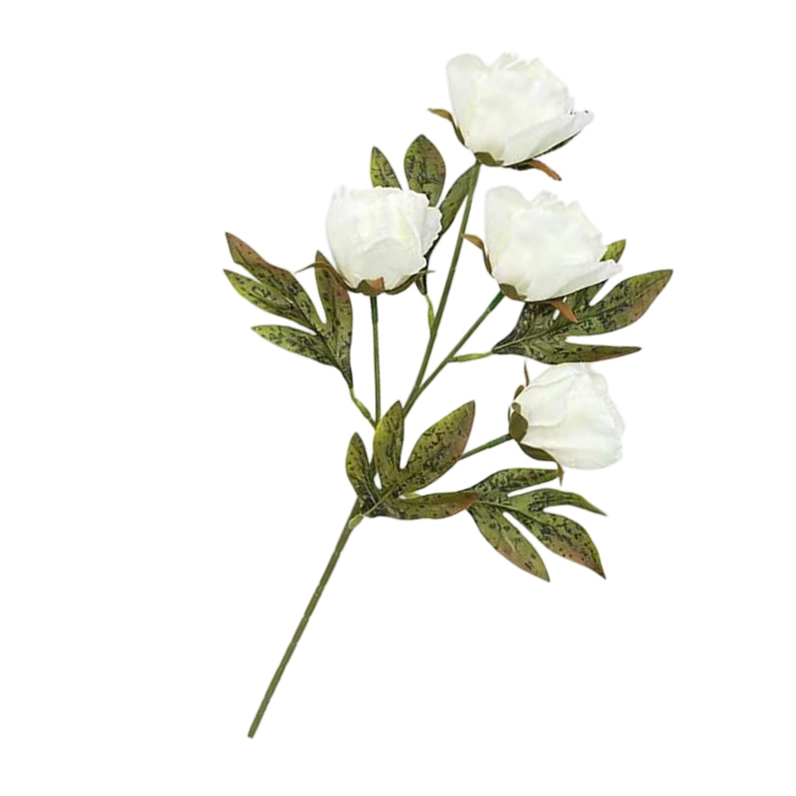 Tfaoys Peony White Artificial Flower Branch Bouquet For Home Decor, Indoor Tabletop Decor And Low Maintenance Vase Displays Faux Bouquet Branch Decorative Floral Pick Indoor Centerpiece Arrangement Vase Accent