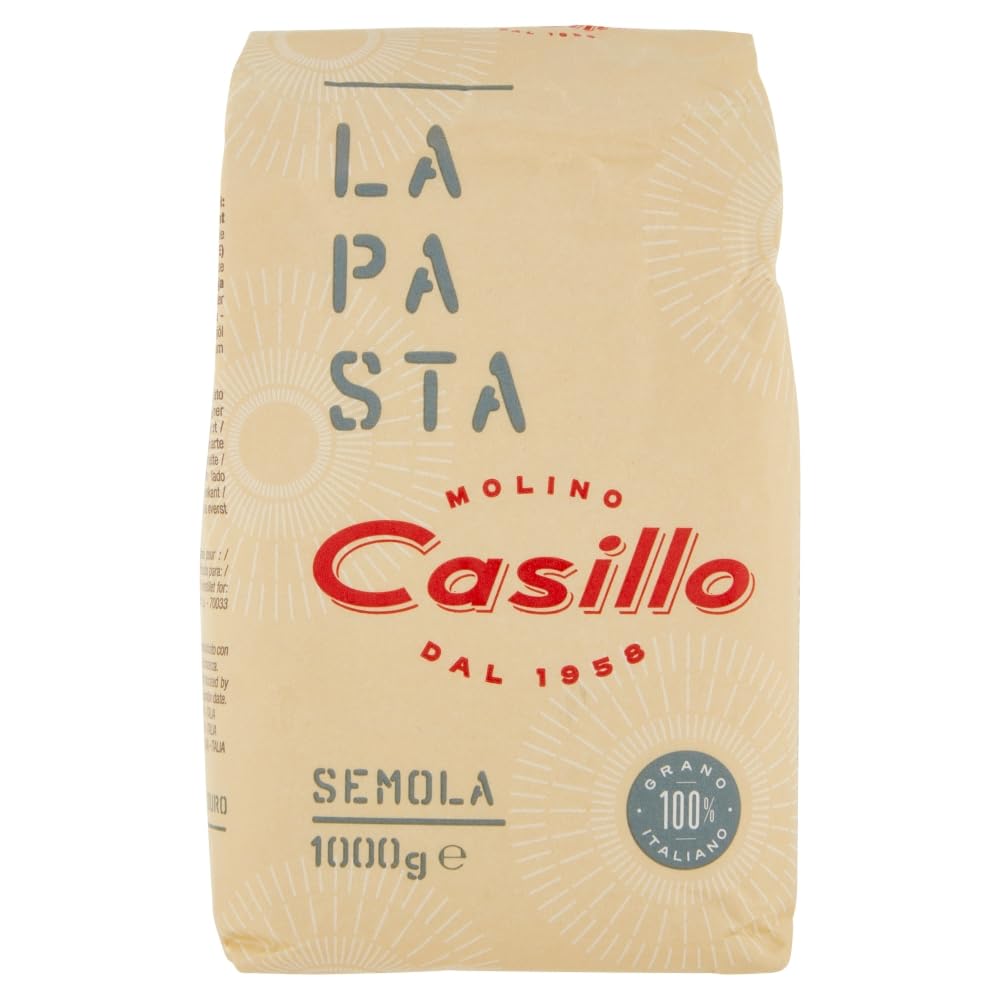 Molino Casillo, Semola di Grano Duro "La pasta", Hartweizengrieß, 100% italienisch, ideal für die Vorbereitung einer Pasta mit einem authentischen Geschmack 20x 1kg + Italian Gourmet polpa 400g