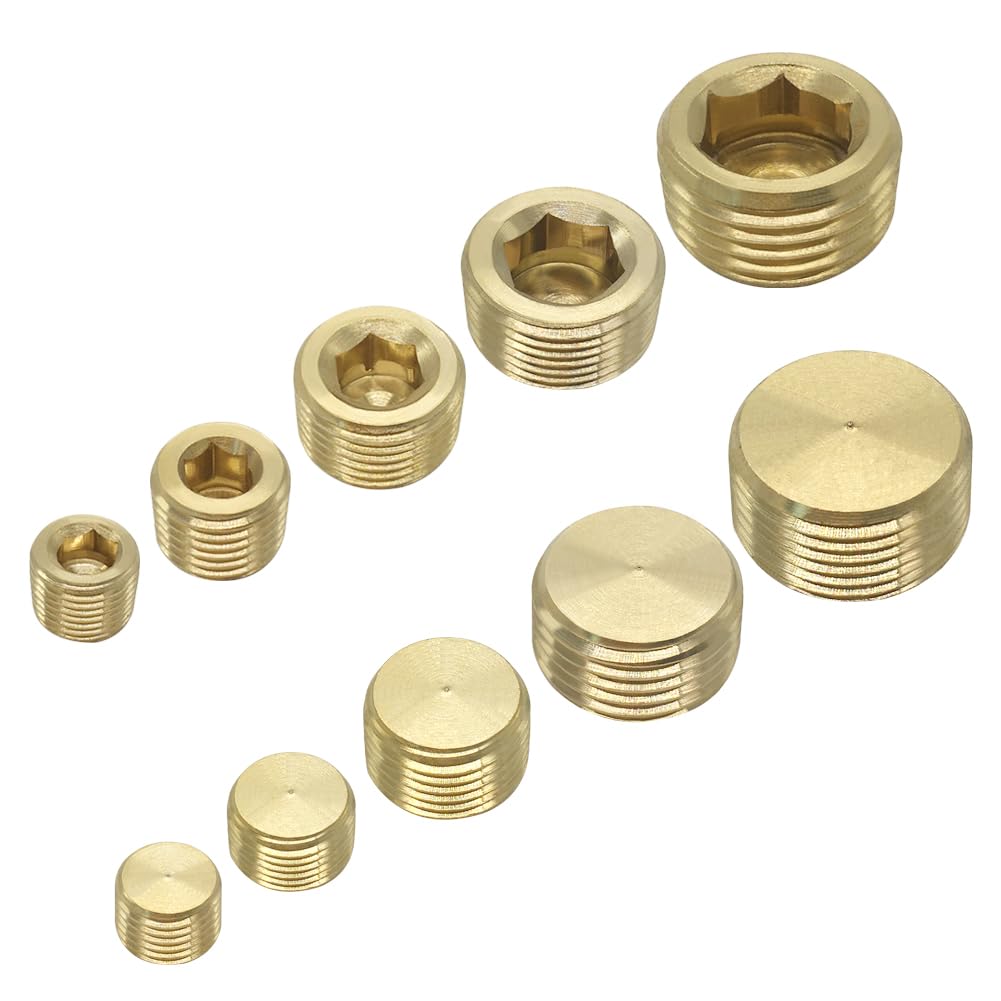 3/4 In Size Socket Wrenches 1 Pieces Socket Sets Alitair Pneumatic NPT Internal Hex Thread Socket Plug Brass Pipe 1/2 In Size 8 Pieces Socket Wrenches