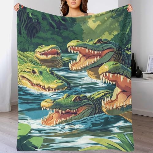 Couverture moelleuse crocodile contre le froid au lit et bureau - 6