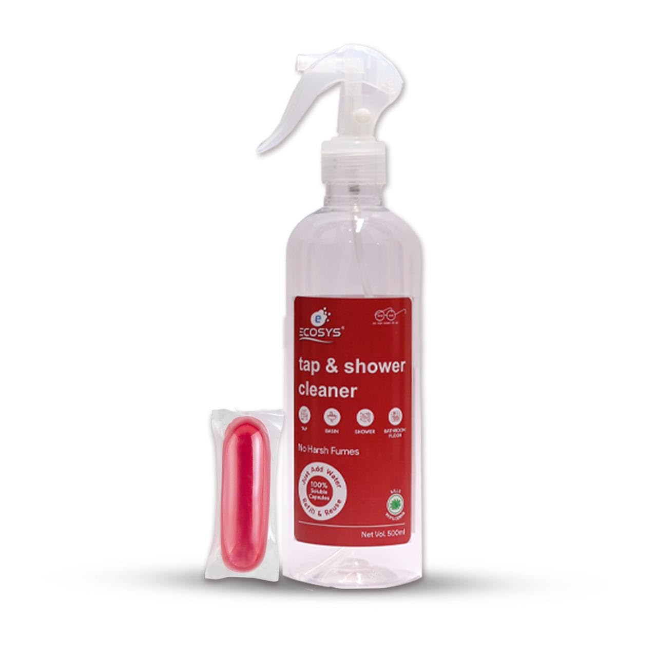 Ecosys 500ml Liquid Cleaner Capsules for Tap &Shower, Non-Toxic Solution,Pet and Baby Safe with 500ml Refillable Spray Bottle (1 Capsule for 500ml) (B0CY8J4S22) Amazon Price History, Amazon Price Tracker