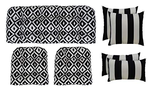 Rsh décor indoor outdoor wicker tufted 7 piece set - loveseat se…