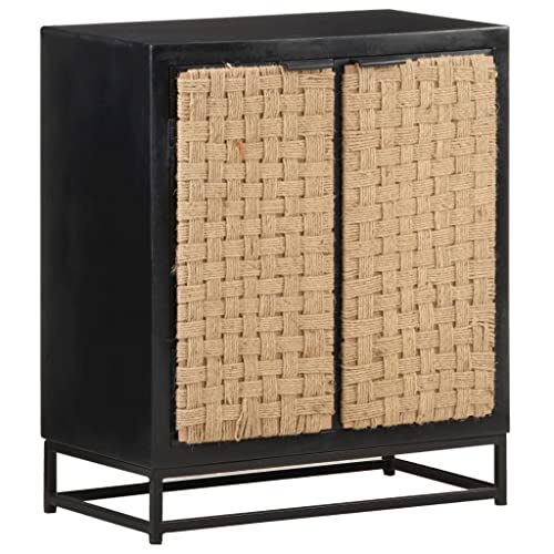 CKioict Vitrina multiusos para salón, 60 x 35 x 70 cm, madera maciza de mango para salón y dormitorio