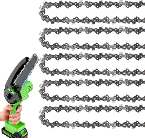 6 Inch Chainsaw Chain Replacement Accessories 5 Pieces 1/4 LP Pitch 0.043 Gauge 37 Drive Links Chains for 6-inch Cordless Electric Portable Mini Chainsaws for Pruning Shears Wood Cutting