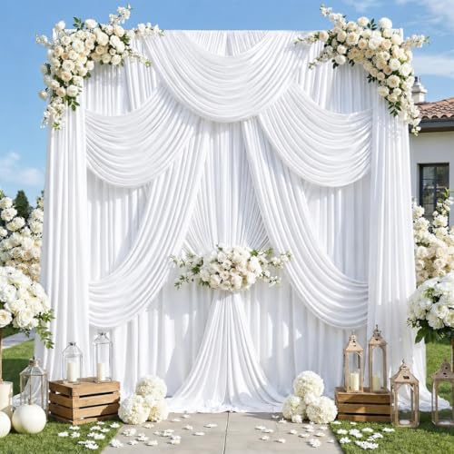 Telones de fondo blancos 20ft x 12ft 4 paneles miniatura 1