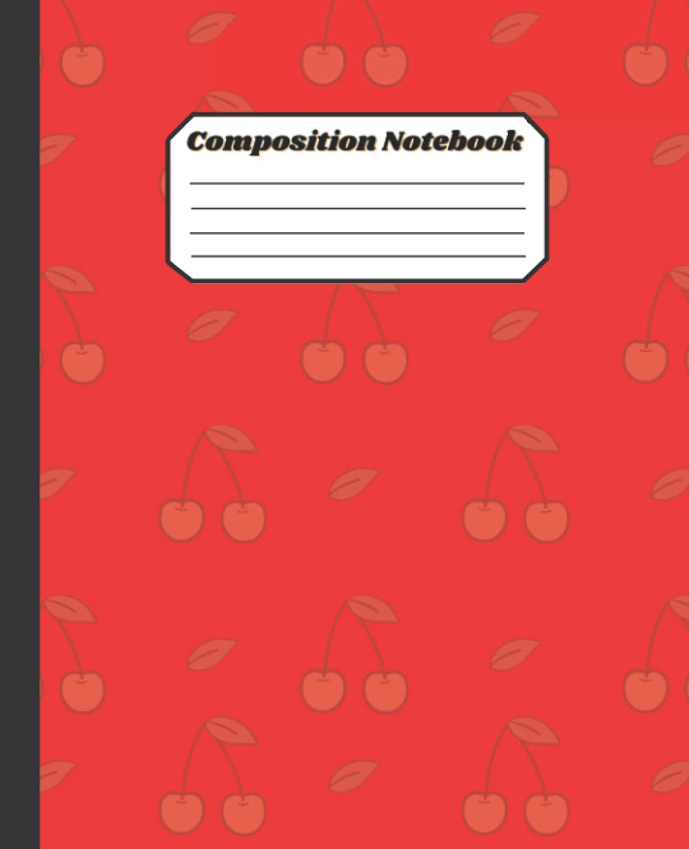 Cherry Red Composition Notebook: Wide ruled Lined School journal 100 pages for Adults Teens kids Pretty notebook for girls ideal for writing and journaling