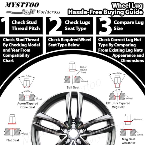 Image of M14x1.5 Wheel Lug Stud Nut Set Compatible with 2008-22 Cadillac Escalade SRX CT5 CT6 CTS XT5 XTS Camaro Equinox Malibu Impala Colorado C1500 C2500 K1500 K2500 Suburban (4PCS)