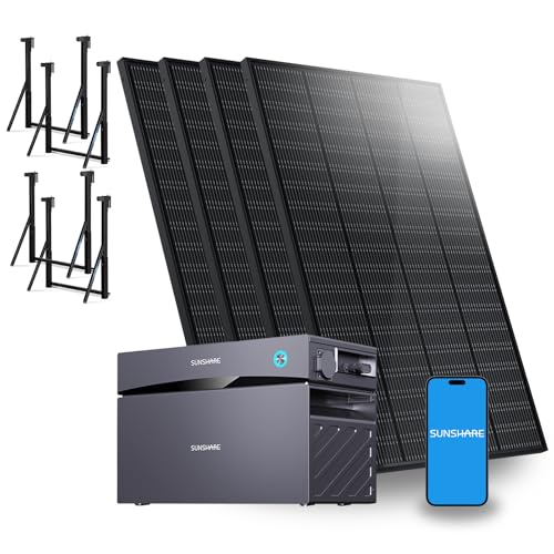SUNSHARE Glory Balkonkraftwerk Set mit Speicher 1,5 kWh & 4×200W RAY Solarpanels...