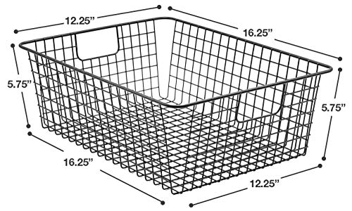 Image of Sorbus Metal Wire Baskets Storage Bin Organizer for Food Pantry, Freezer, Kitchen, Laundry Room, Basket organizers for Home, Bathroom, Closet Organization, Iron Metal