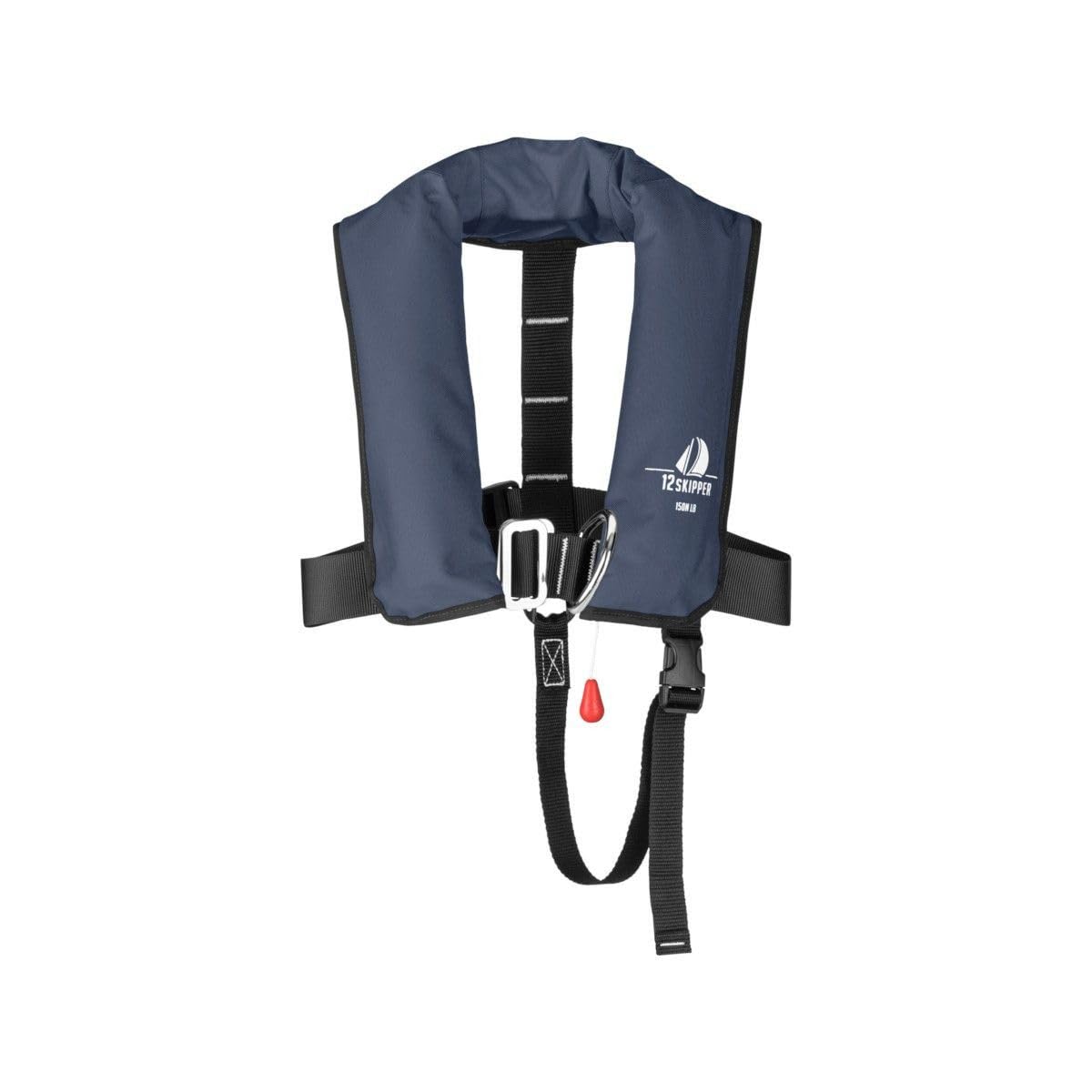 Junior giubbotto di salvataggio automatico ISO 150N con imbragatura, giubbotto salvagente, blu navy