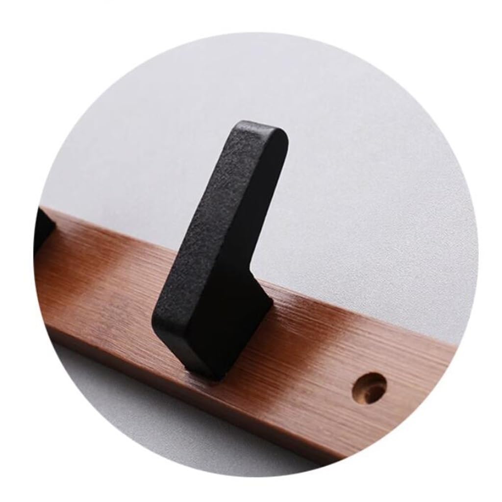 Moderno appendiabiti da parete in noce o betulla, disponibile in 4 o 6 varianti di ganci, forma minimalista, moderno appendiabiti, pioli in legno - Italia
