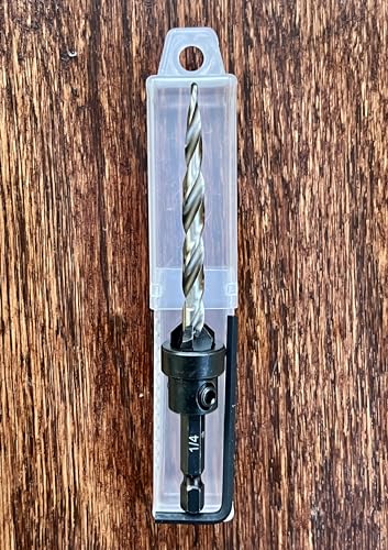 Image of FTG USA #14 (1 /4 inch) Tapered Wood Countersink Drill Bit w / 1 /2 inch Collar & Case | Adjustable 1 /2 inch depth stop collar helps control hole depth. Includes sharp tapered countersink bit and storage case