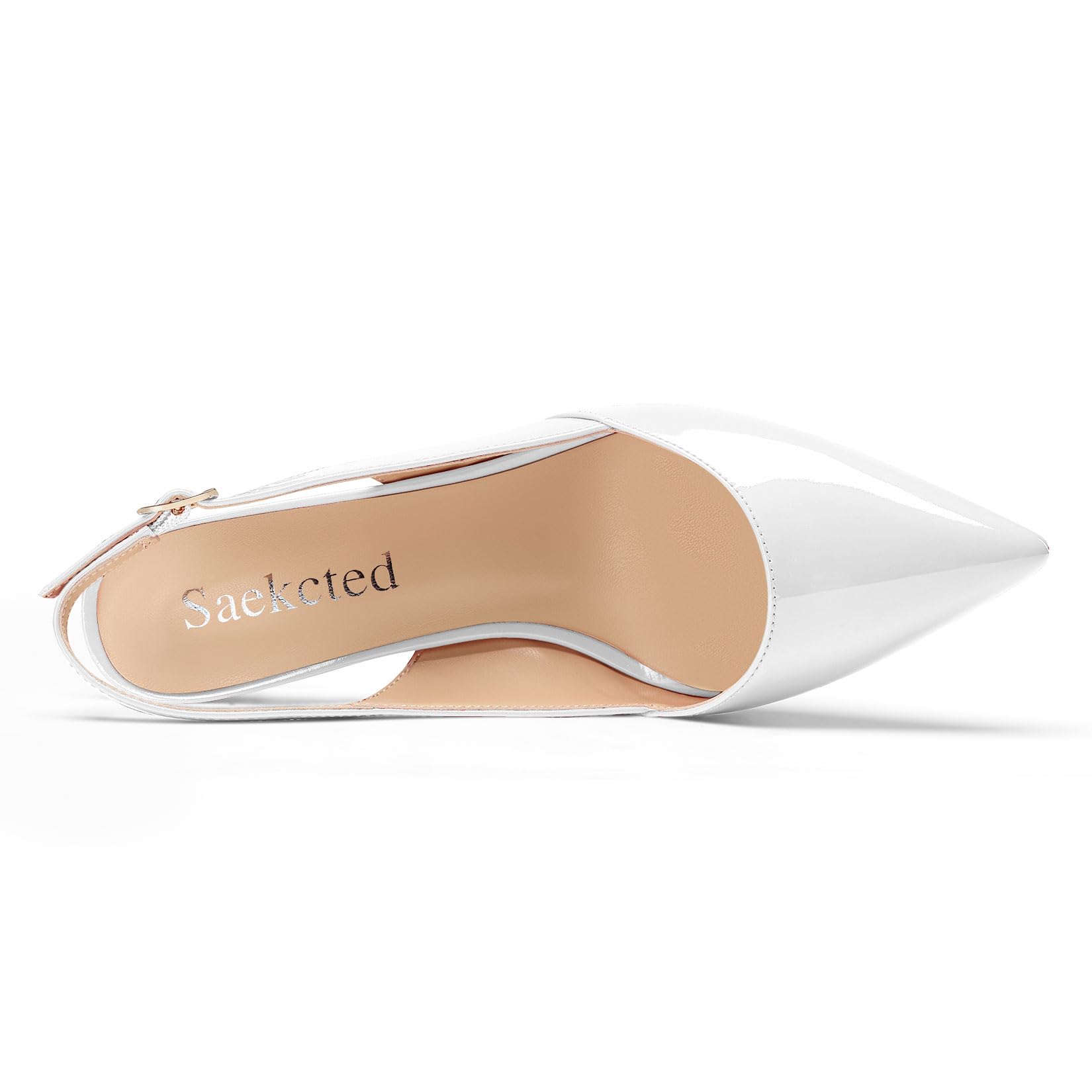 Saekcted Donna Medio Tacco Heel a Punta Pumps Cinturino alla Caviglia Slingback Slip-on Ballo Cute Estate 6.5 CM Heels
