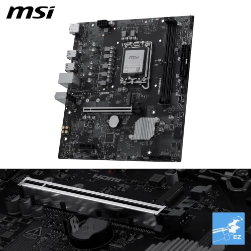 Image of MSI PRO H810M-E Motherboard, mATX - Supports Intel Core Ultra Processors (Series 2), LGA 1851 - DDR5 Memory Boost (6400 MT /s MAX), PCIe 5.0 x16, M.2 Gen4, 2.5G LAN