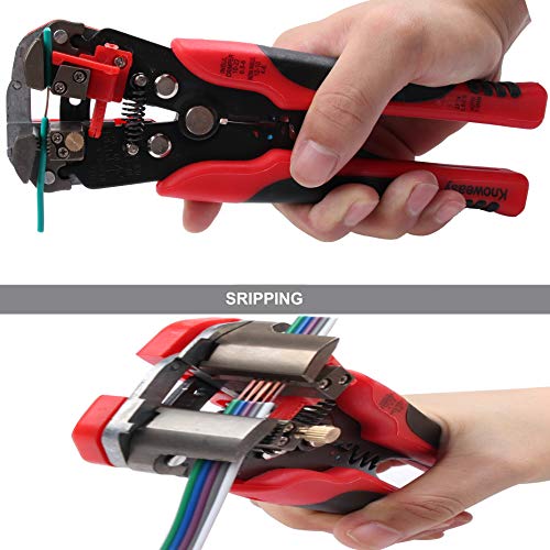 Wire Stripper,Knoweasy 8 Inch Wire Stripping Tool and Automatic Strippers for 10-24 AWG - Thumbnail 7