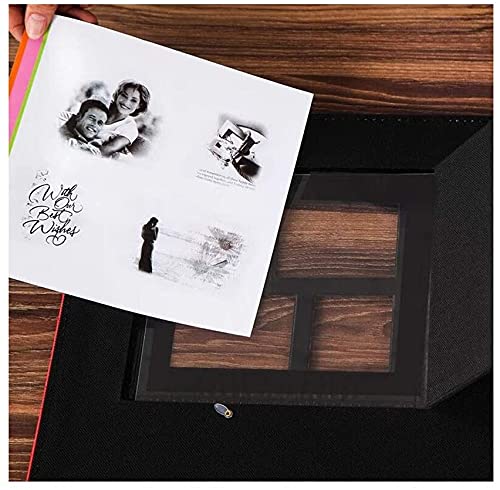 Album fotografico in pelle, per matrimonio interstiziale, famiglia, 15678 cm, 660 foto, stile retrò, semplice, 34,5 x 34 x 5,5 cm (colore: marrone scuro)