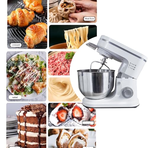 Electric Kitchen Mixer Stand Mixer - 1500W Household Food Processor with 6L/8L Stainless Steel Bowl and Splash Guard, 6 Speed Settings - Image 7