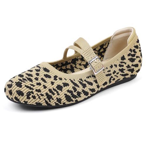 Image of Mesh Ballet Flats Shoes for Women Comfortable Studded Mary Jane Shoes Ballerina Buckle Strap Business Office Work Dress Shoes
