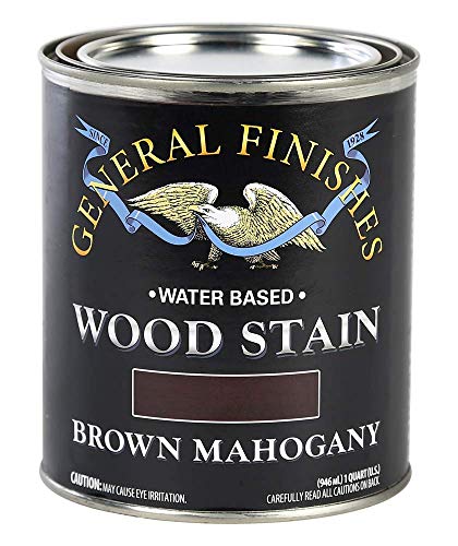 General Finishes Water Based Wood Stain, 1 Quart, Brown Maho...