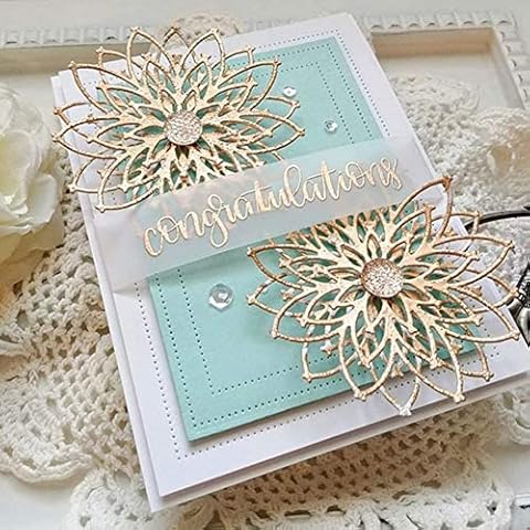2Pcs Flower Cutting Dies for Card Making,Flower Daisy Cutting Dies Cut Stencils for DIY Scrapbooking Photo Album Decorative Embossing Paper Dies for Card Making Templated+Cute Brooch Pin Cover