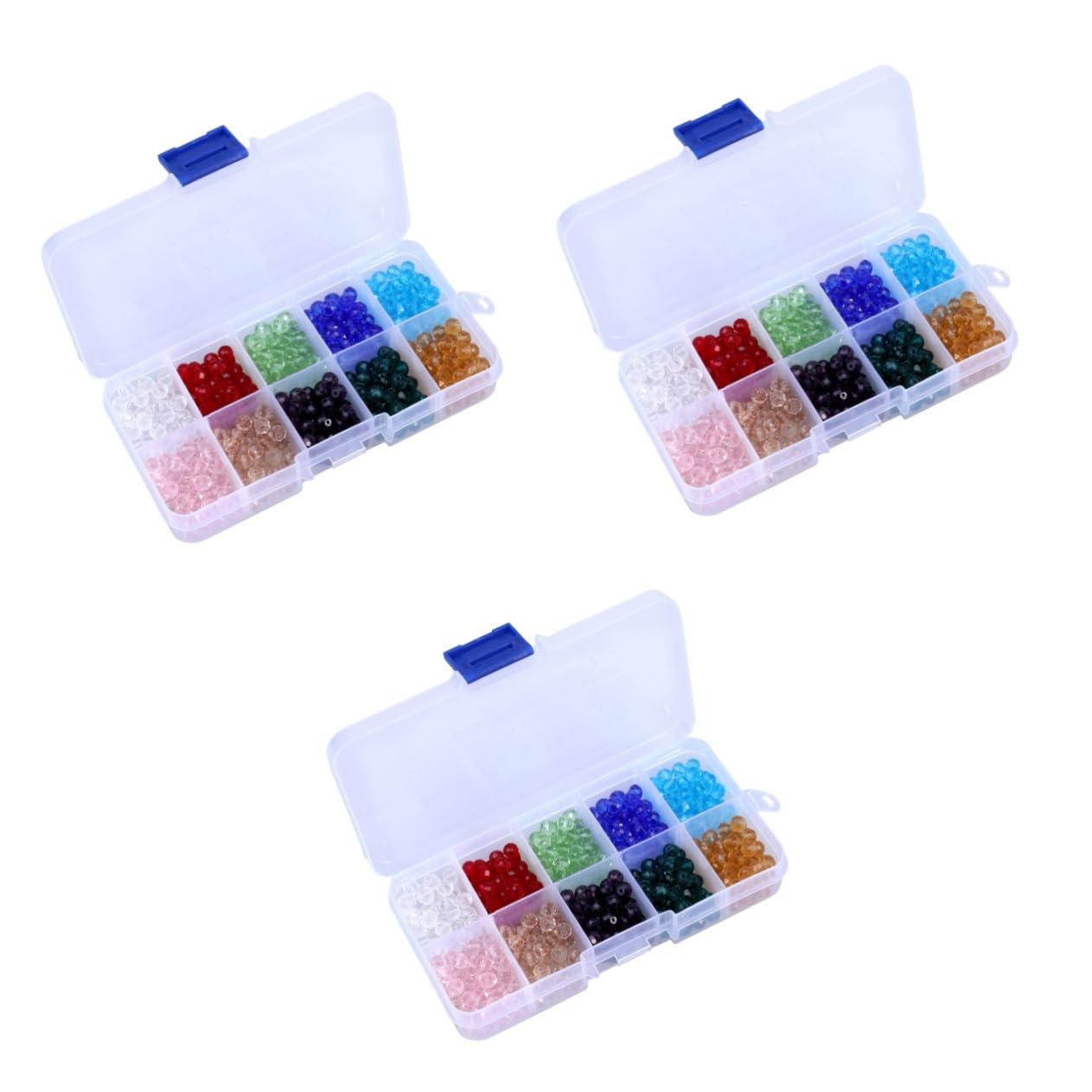 VILLCASE 1500piezas Abalorios De Cristal Briolette De Perfectos Para Fabricación De Joyas y Manualidades Con Caja De Almacenamiento