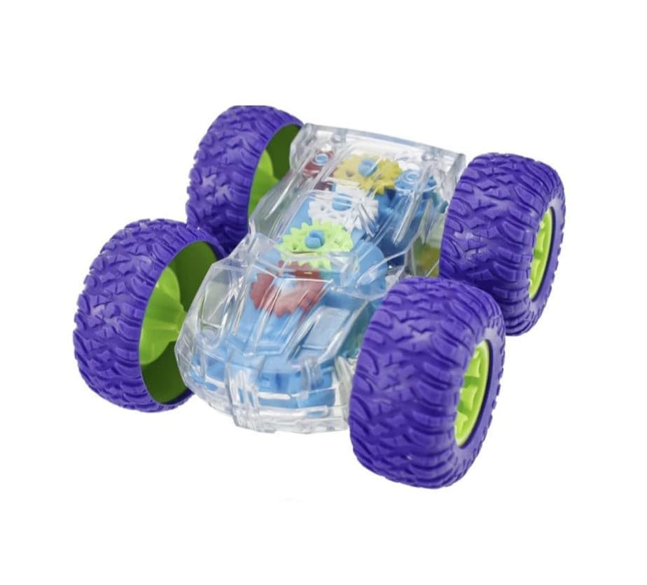 Tzoo Technology and You Double Sided Transparent Gear Mini Monster Car Vehicle Toy, Friction Powered Cars 4 Wheel Drive Vehicles for Kids - Multicolor