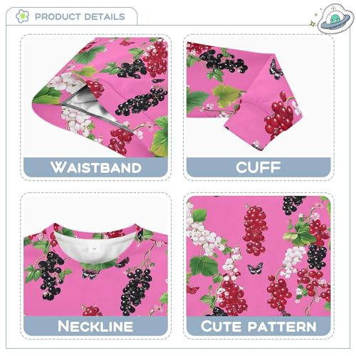 Currant Red Black White Fruit Hot Pink Little Boys Sweatshirts Hoodies Long Sleeve Sweatshirts for Boys Sports 4T3